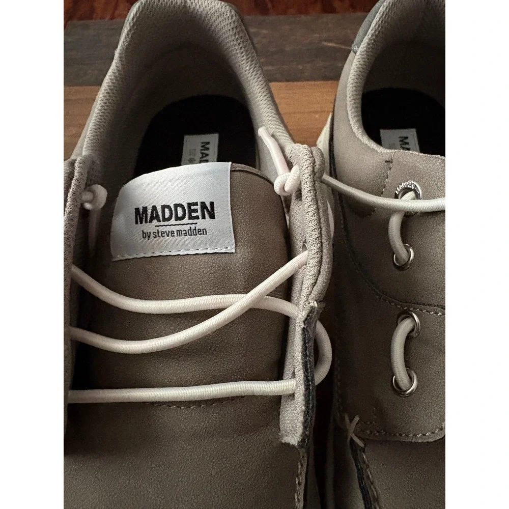 Madden by Steve Madden Mens Grey Brown Boat Shoe Sneaker Ortholite Size‎ 12